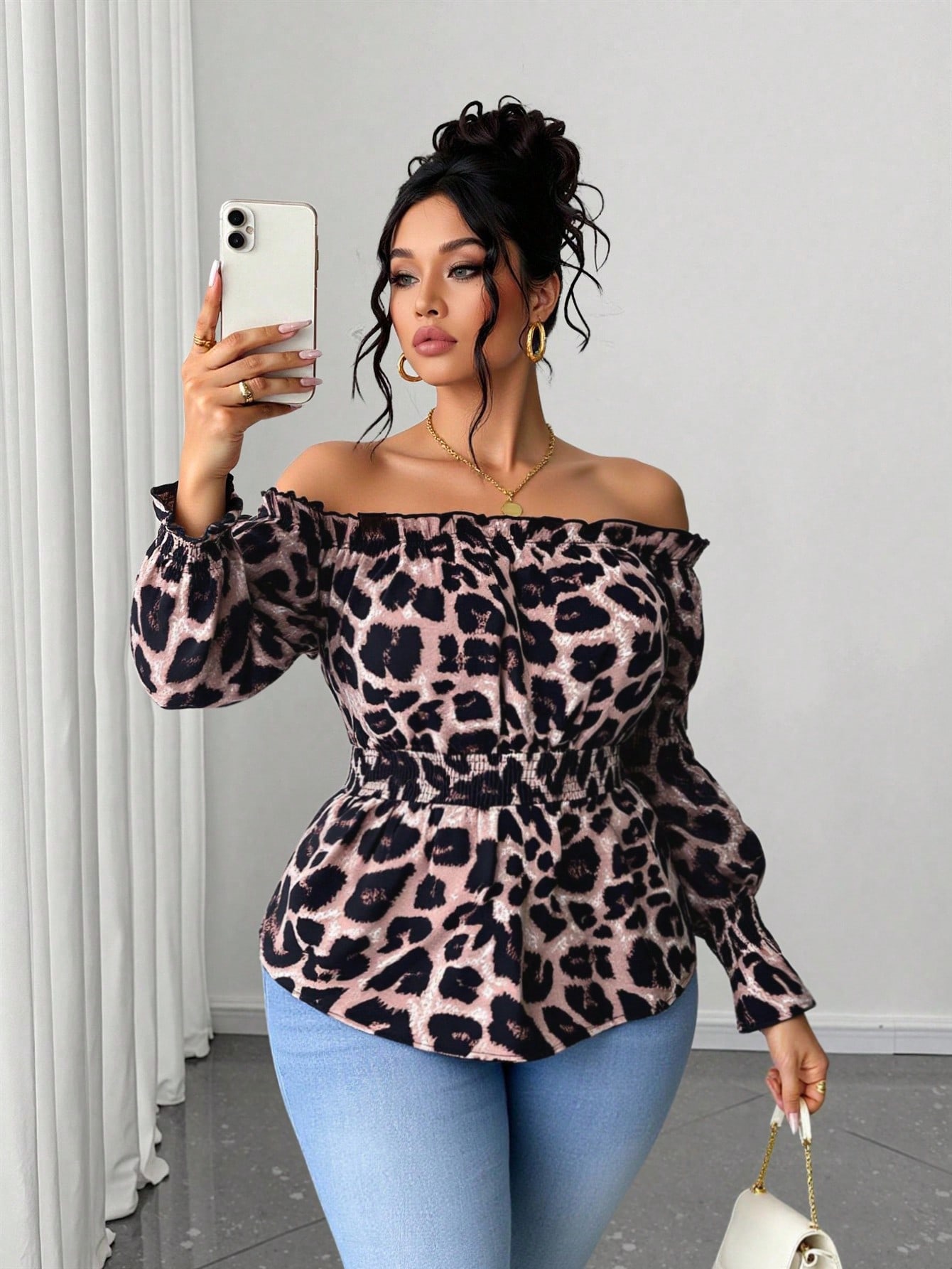 Женская блузка больших размеро – обзор и цена Blouse Off Shoulder