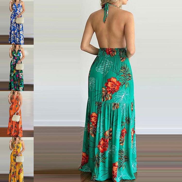 Длинное цветочное платье макси – обзор и цена Maxi Dress Halter